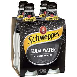 Schweppes Soda Water 300mL 4pk