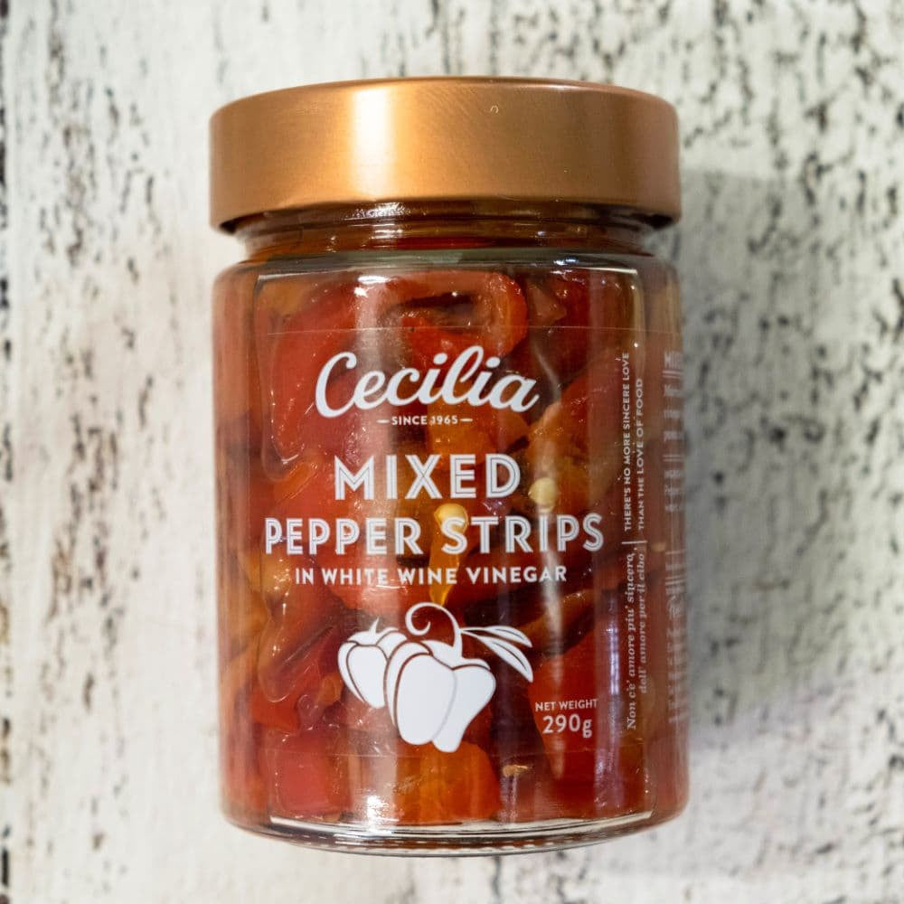 Cecilia Mixed Pepper Strips in Vinegar 290g