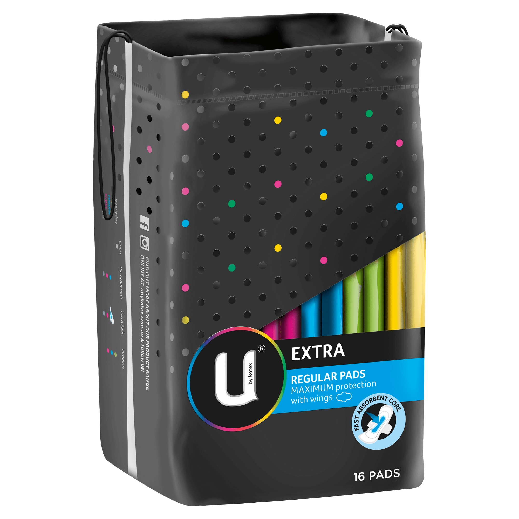 U By Kotex Extra Regular Wing Pads 16pk