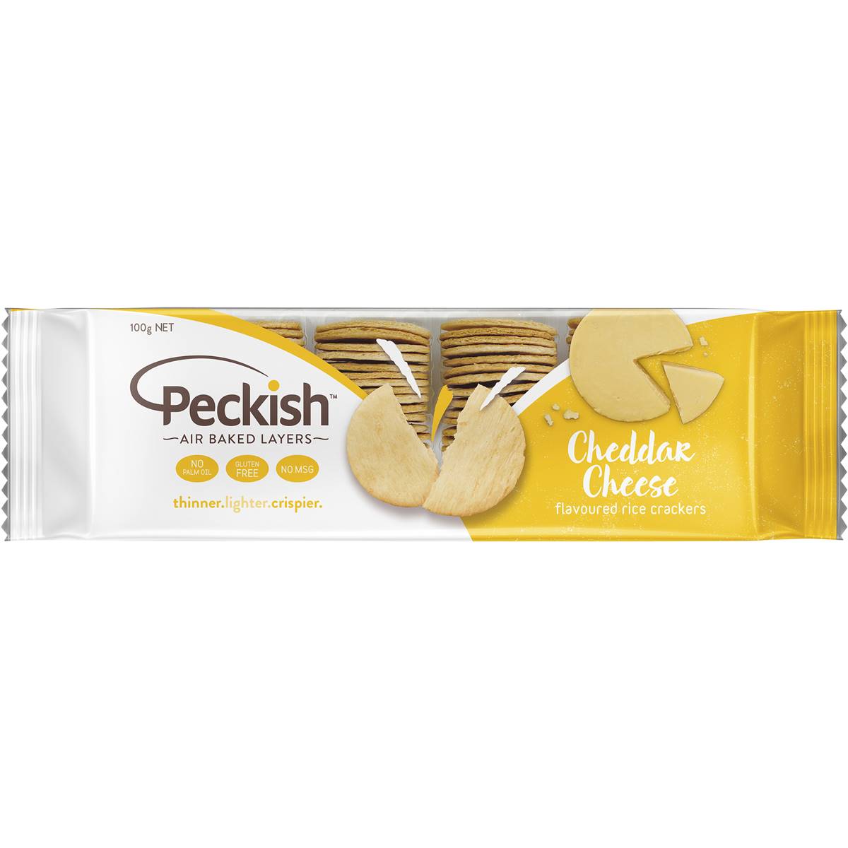 Peckish Thins Rice Crackers Cheddar Cheese 100g