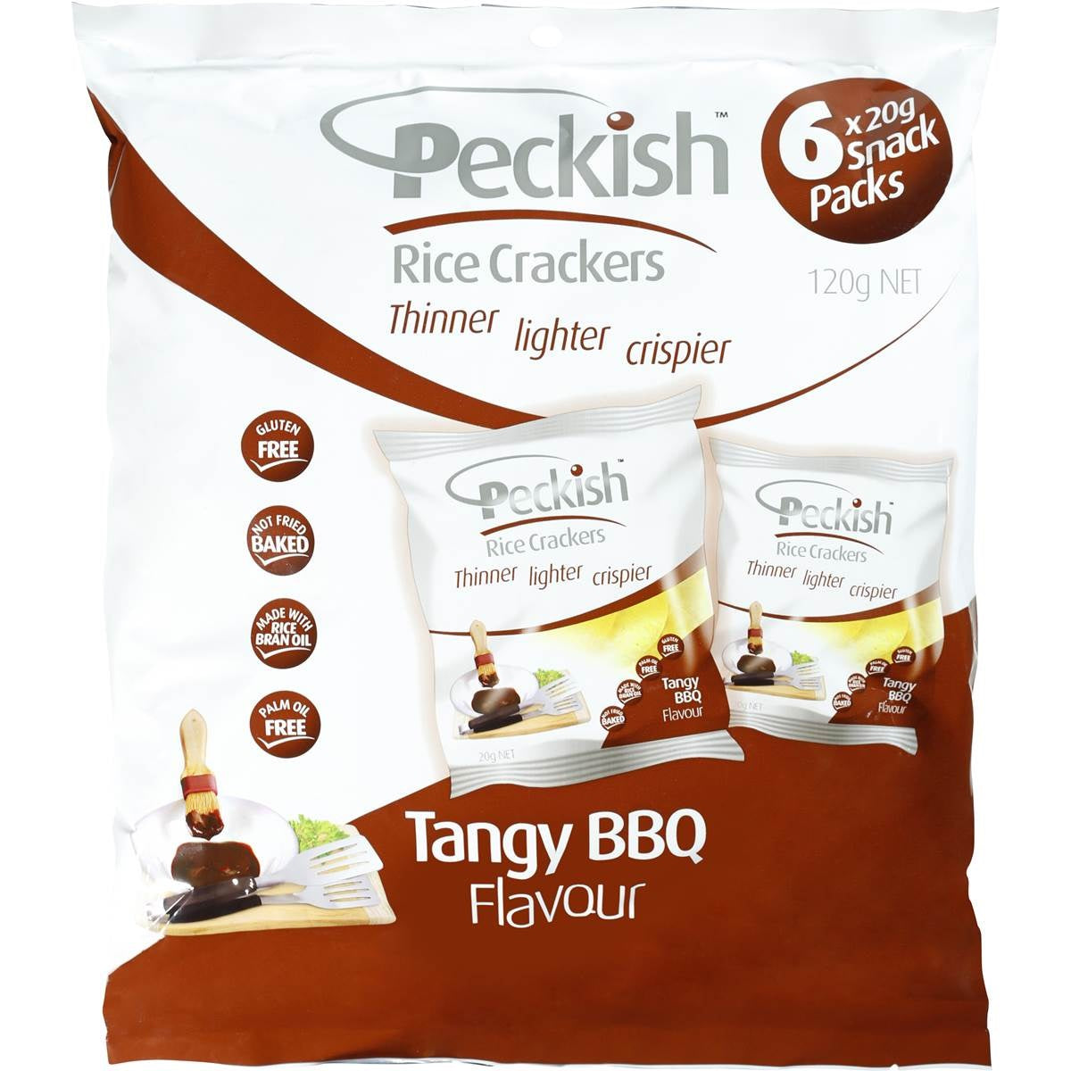 Peckish Rice Cracker Tangy BBQ Multi Bag 120g