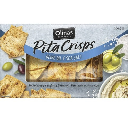 Olina's Pita Crisps Olive Oil & Sea Salt 100g