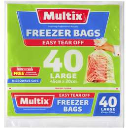 Multix Freezer Bags Tear Off Large 40pk