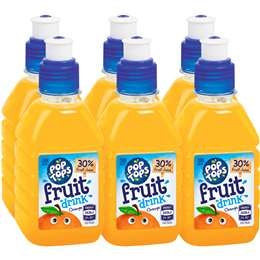 Pop Top Fruit Drink Orange 250mL 6pk