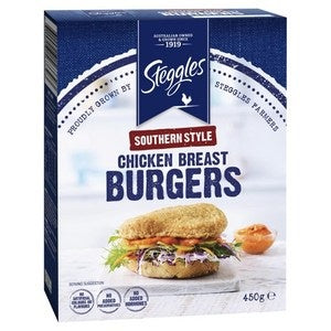 Steggles Frozen Southern Style Chicken Breast Burger 360g