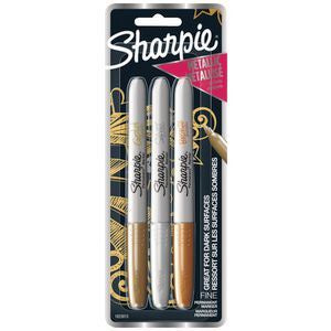 Sharpie Fine Permanent Marker Metallic 3pk