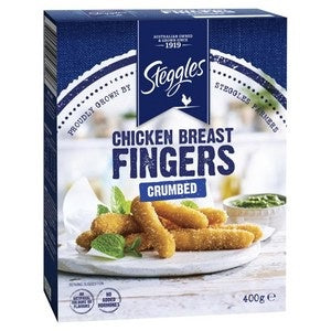 Steggles Frozen Crumbed Chicken Breast Fingers 400g