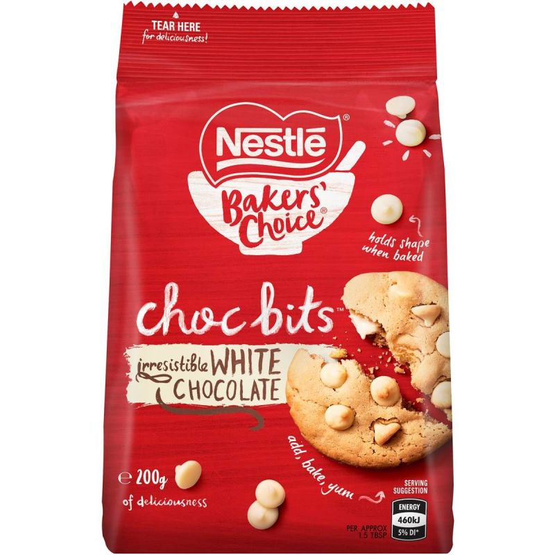 Nestle Cooking Choc Bits 200g -  White