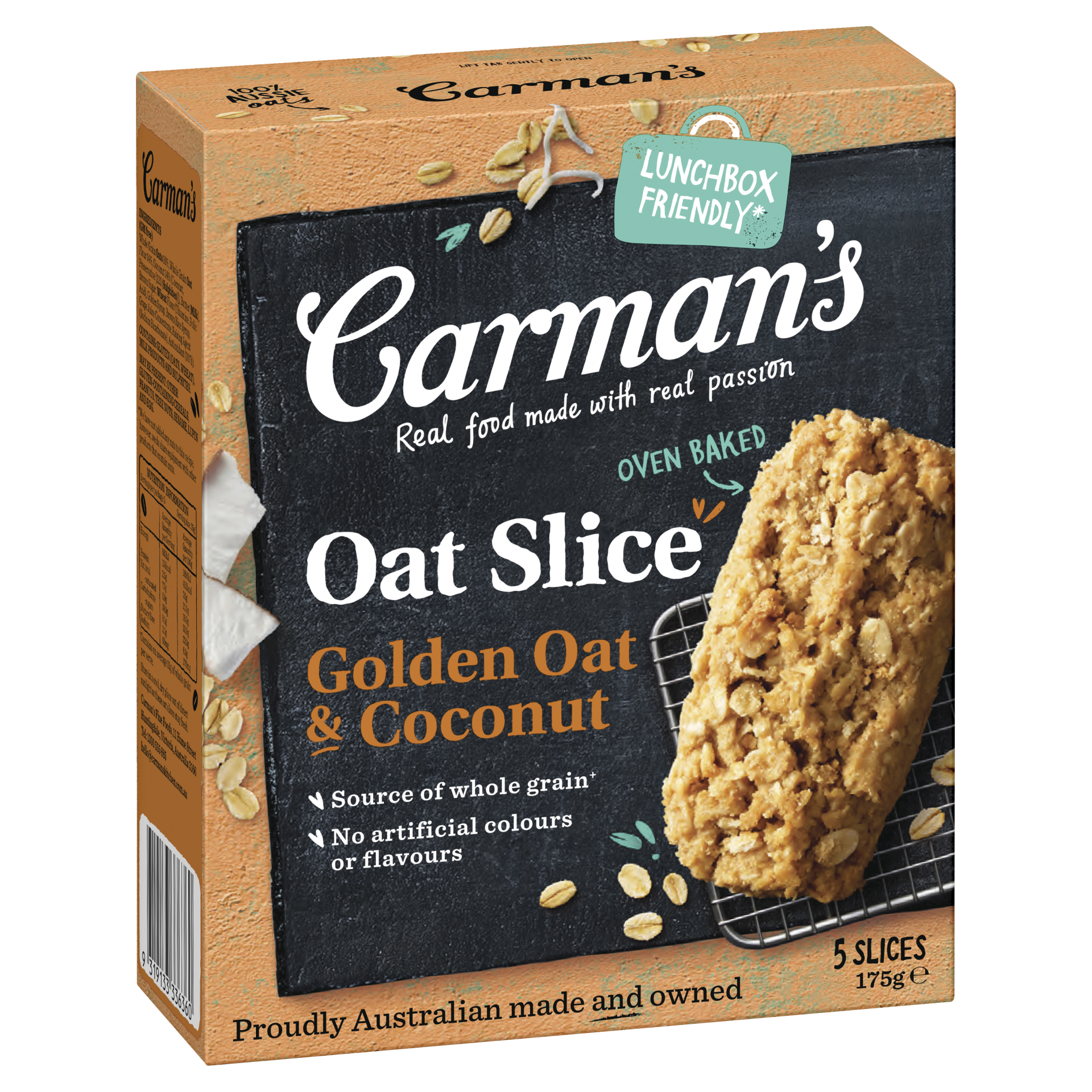 Carmans Golden Oat & Coconut Slice 5 pk 175g