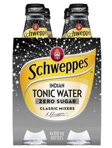 Schweppes Indian Tonic Water Zero Sugar 300mL 4pk