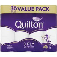 Quilton Toilet Rolls 3ply White 36pk