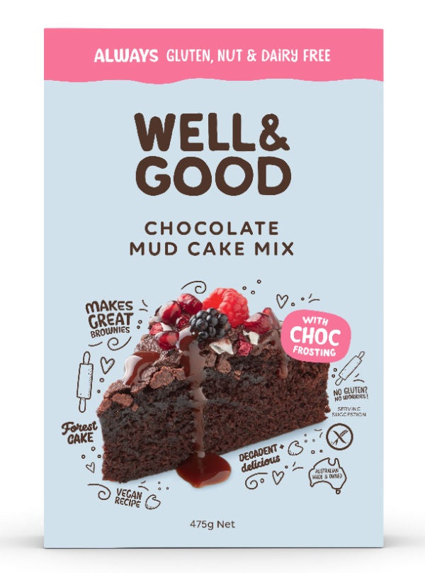 Well & Good Gluten Free Chocolate Mud Cake Mix 475g