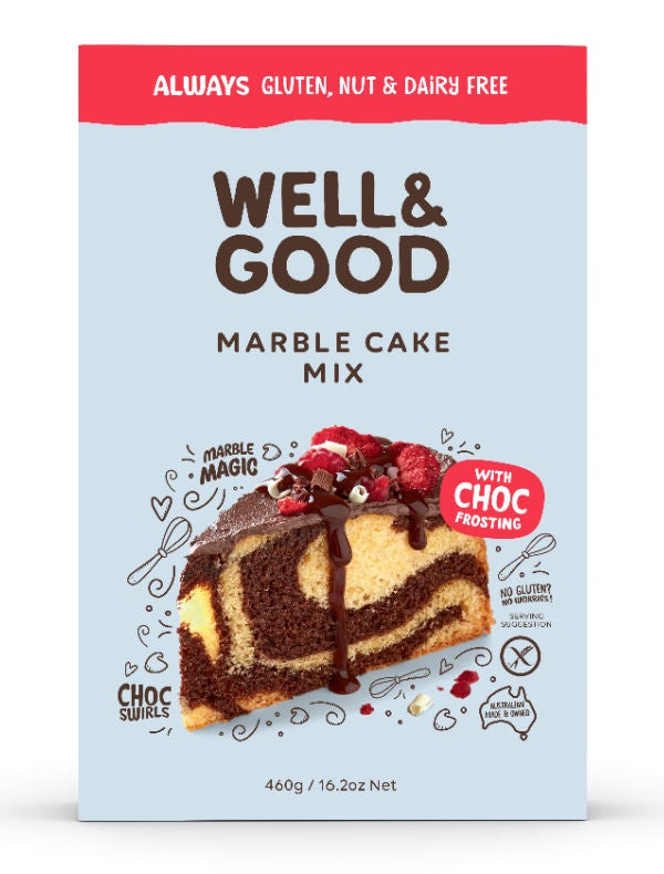 Well & Good Marble Cake Mix with Choc Frosting 460g