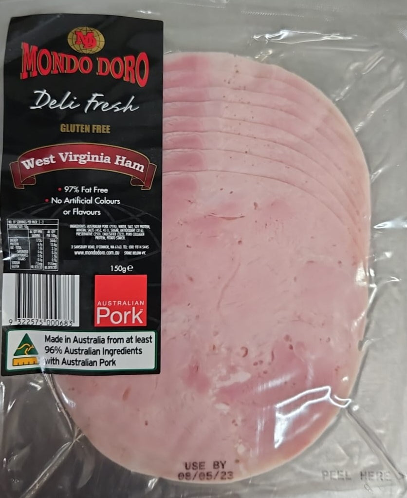 Mondo Doro West Virginia Ham Sliced Deli Pack 150g