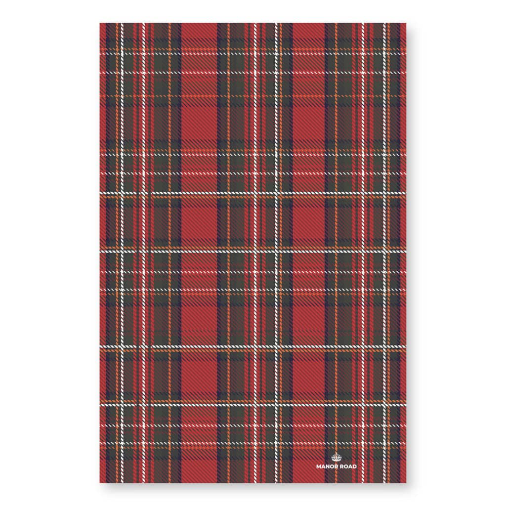 Manor Road Tea Towel Red Tartan