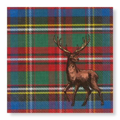 Stag On Tartan Napkins Luncheon 20pk