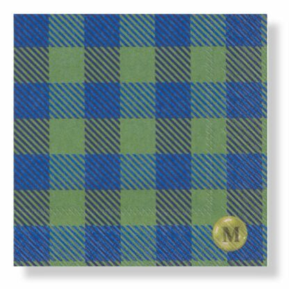 Candy Gingham Blue Napkins Cocktail 20pk