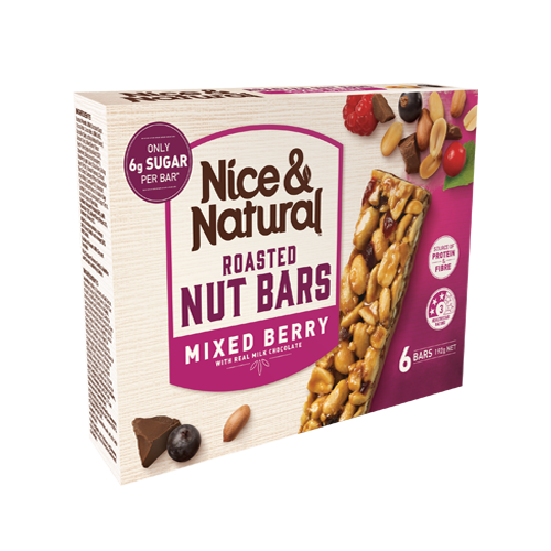 Nice & Natural Nut Bar Mixed Berry 6pk