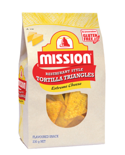 Mission Tortilla Triangles Extreme Cheese 230g