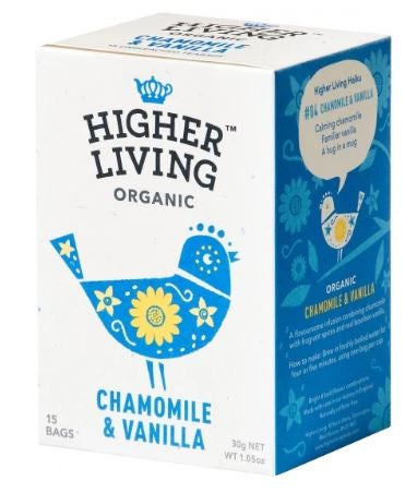 Higher Living Organic Tea  Chamomile & Vanilla 15's 30g