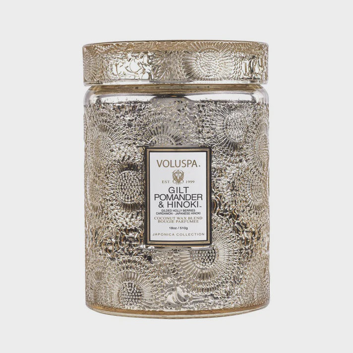 Voluspa Gilt Pomander/Hinoki 100hr Candle