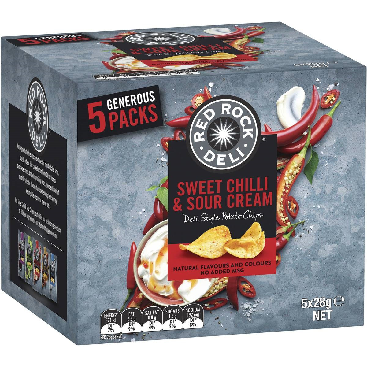 Red Rock Deli Sweet Chilli and Sour Cream Sharepack 5pk 165g