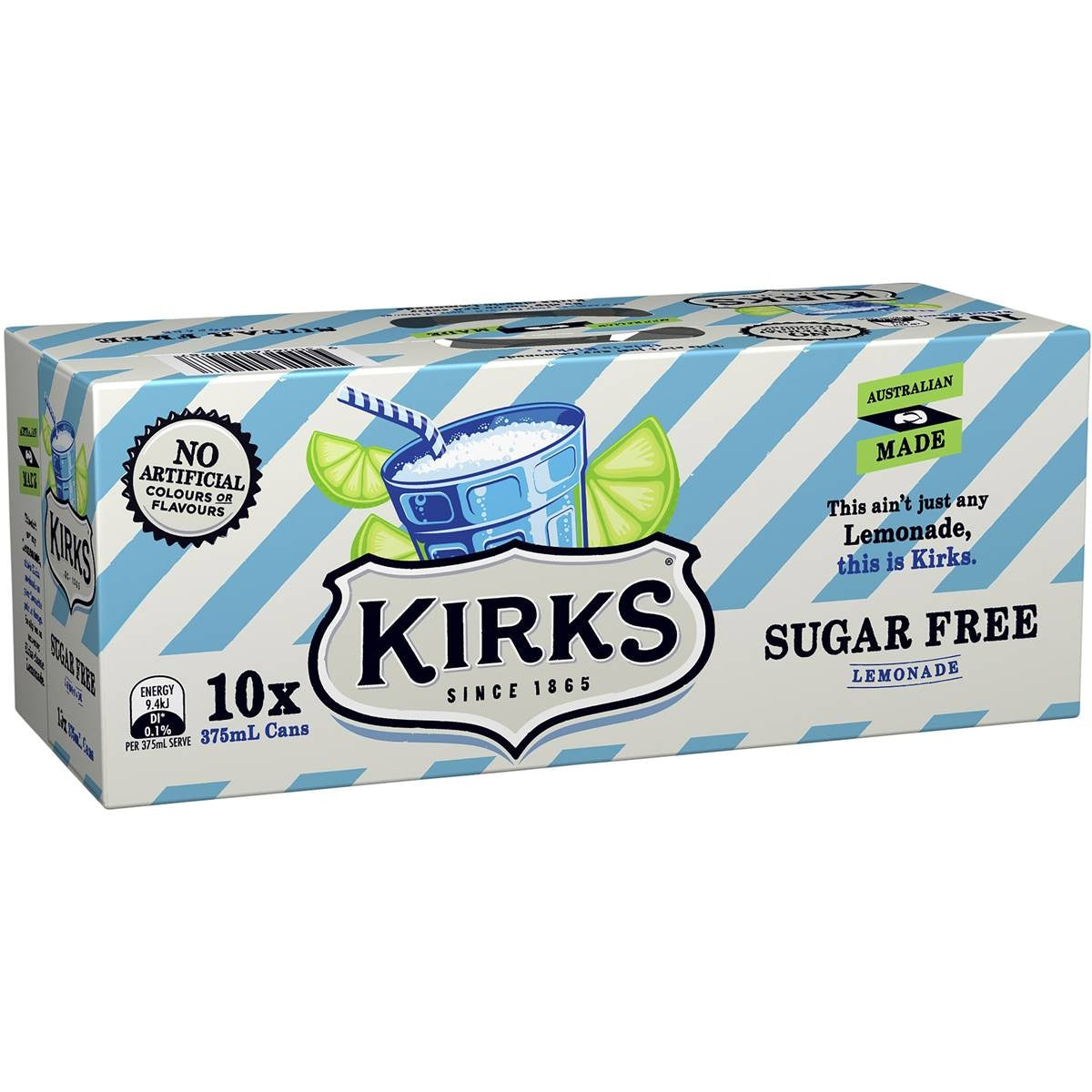 Kirks Lemonade Sugar Free Cans 375mL 10pk