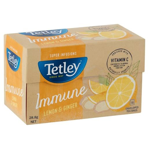 Tetley Lemon & Ginger Super Infusions Immune Tea 16's