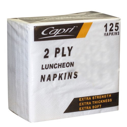 Napkin Lunch White 2ply 125pk