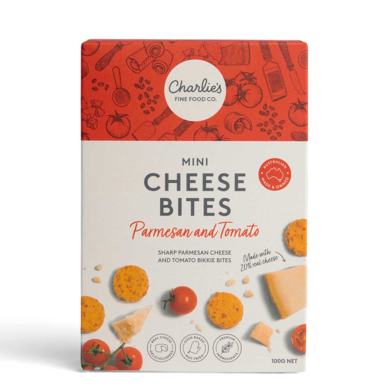 Charlie's Fine Food Co. Mini Cheese Bites Tomato 100g