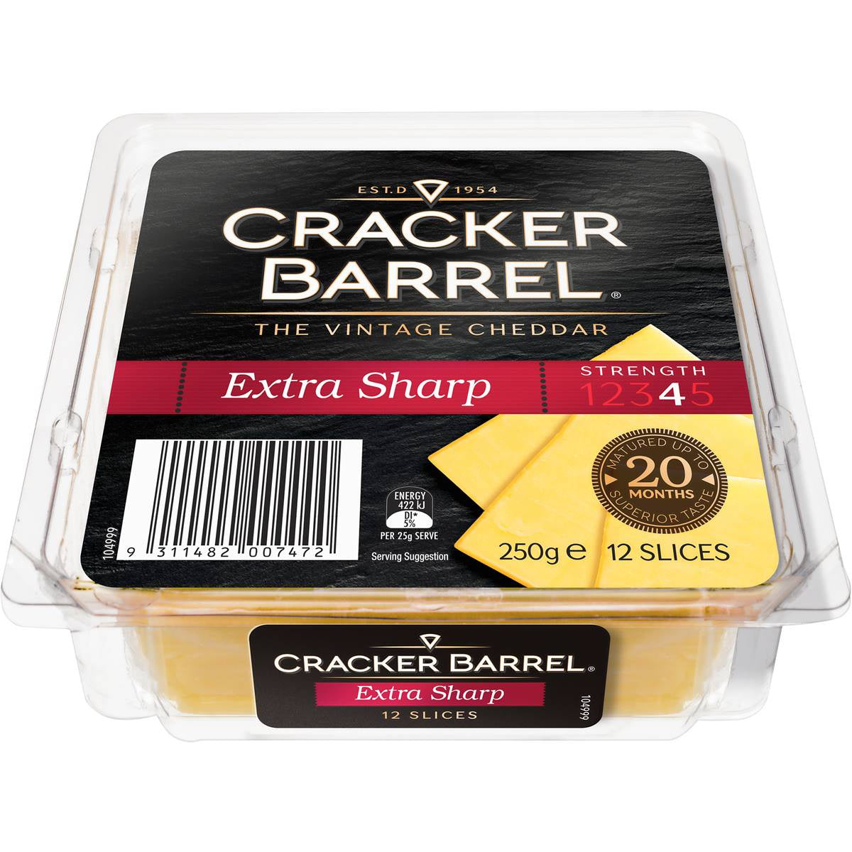 Cracker Barrel Extra Sharp Slices 250g