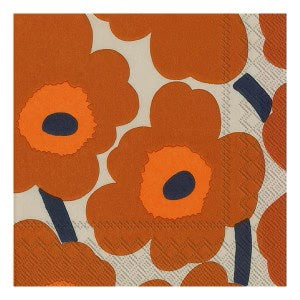 Unikko Orange Cream Paper Napkins Cocktail 20pk