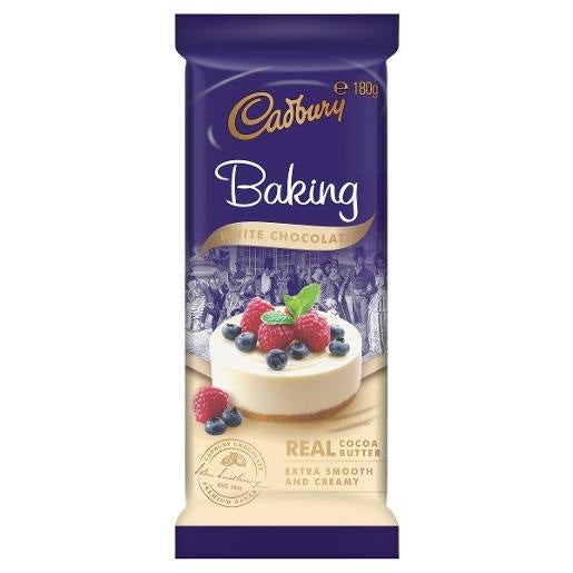 Cadbury Baking  Chocolate Block 180g - White