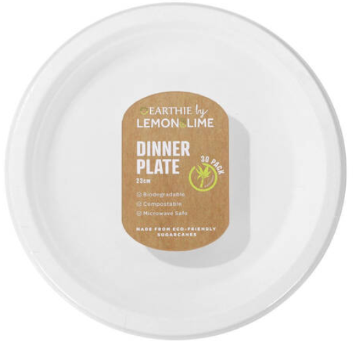 Lemon & Lime Disposable Round Dinner Plate 30pk