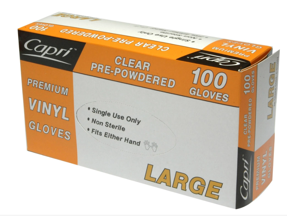 Premium Vinyl Gloves Large Powder Free 100 pack