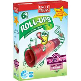 Uncle Toby's Rainbow Roll Ups Berry Berry 94g 6pk