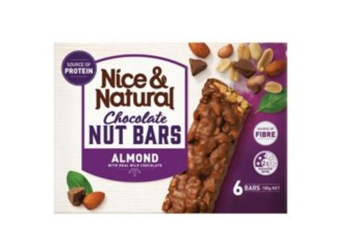 Nice & Natural Nut Bar Chocolate Peanut & Almond 6pk