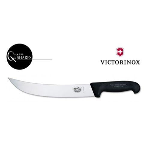 Victorinox Slicing Knife Curved Wide Blade Black Handle 25cm