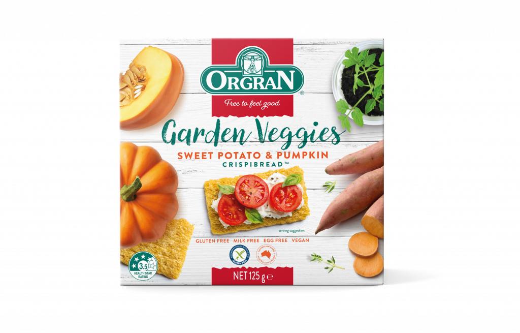 Orgran Veggies Sweet Potato & Pumpkin Crispbread 125g