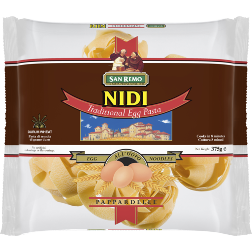 San Remo Nidi Traditional Egg Pappardelle Pasta Dry 375g