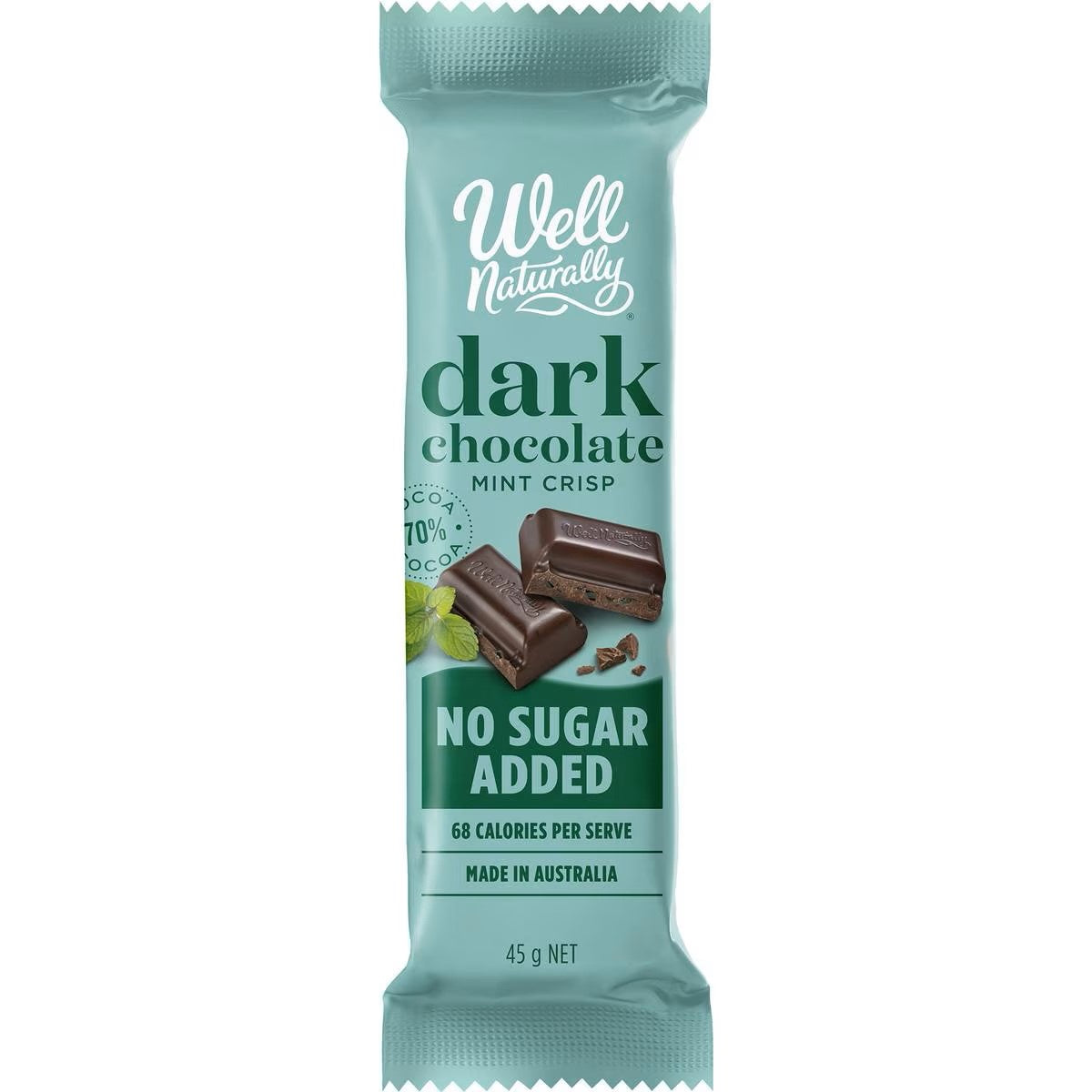 Well Naturally Choc Mint Crisp Bar 45g