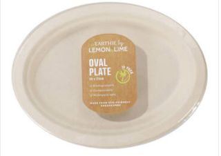 Lemon & Lime Disposable Paper Oval Dinner Plate 30pk