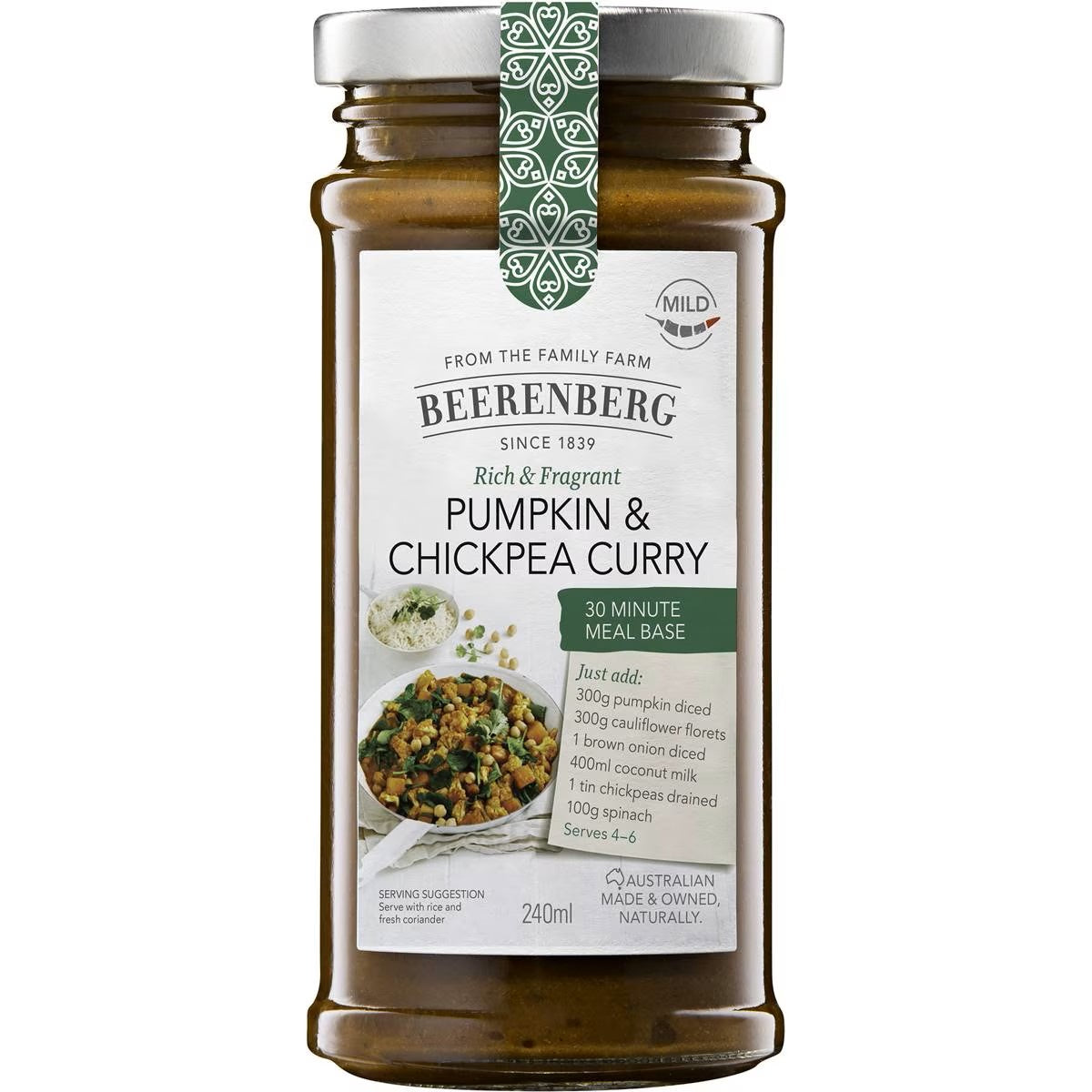 Beerenberg Pumpkin & Chickpea Curry 240ml