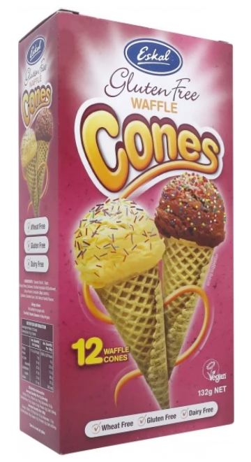 Eskal GF Ice Cream Waffle Cones 132g